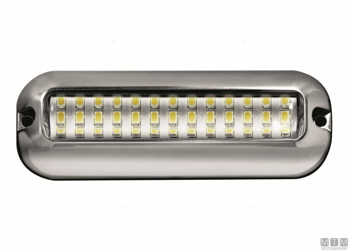 IP68 waterproof blue LED light in stainless steel 120x42 mm - original photo Motomarine Srl