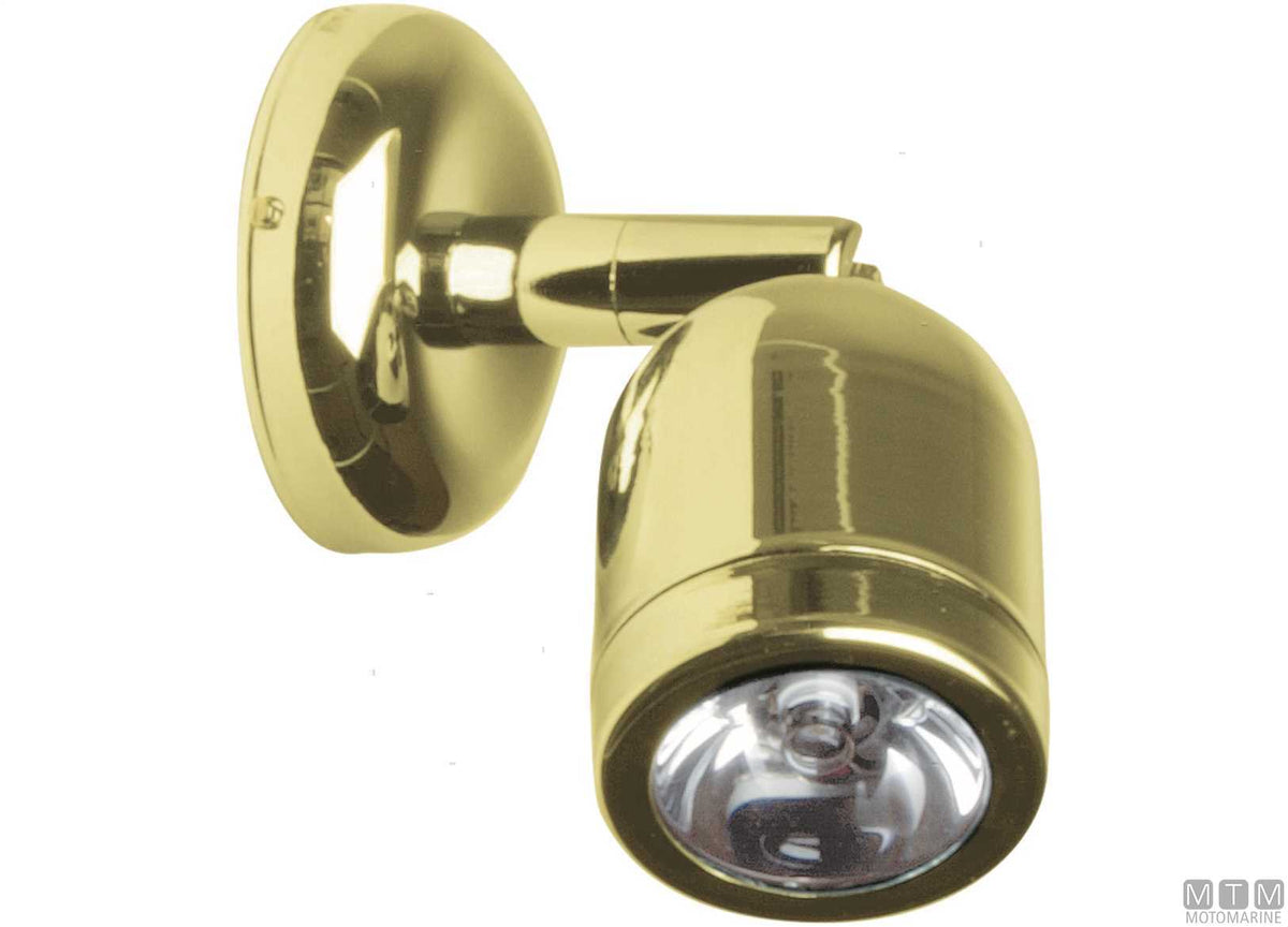 Adjustable LED spotlight in chrome-plated brass 8-30 V - original photo Motomarine Srl