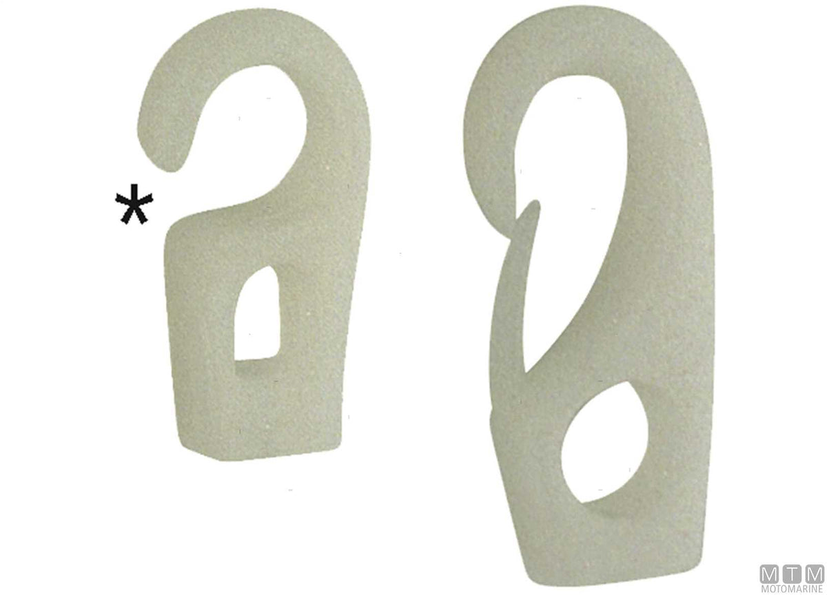 White nylon hook for elastic cord Ø8 mm - original photo Motomarine Srl