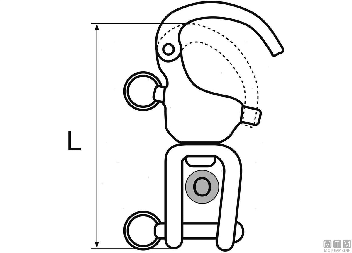 Wichard quick release snap shackle with shackle L90 mm stainless steel 316 - original photo Motomarine Srl