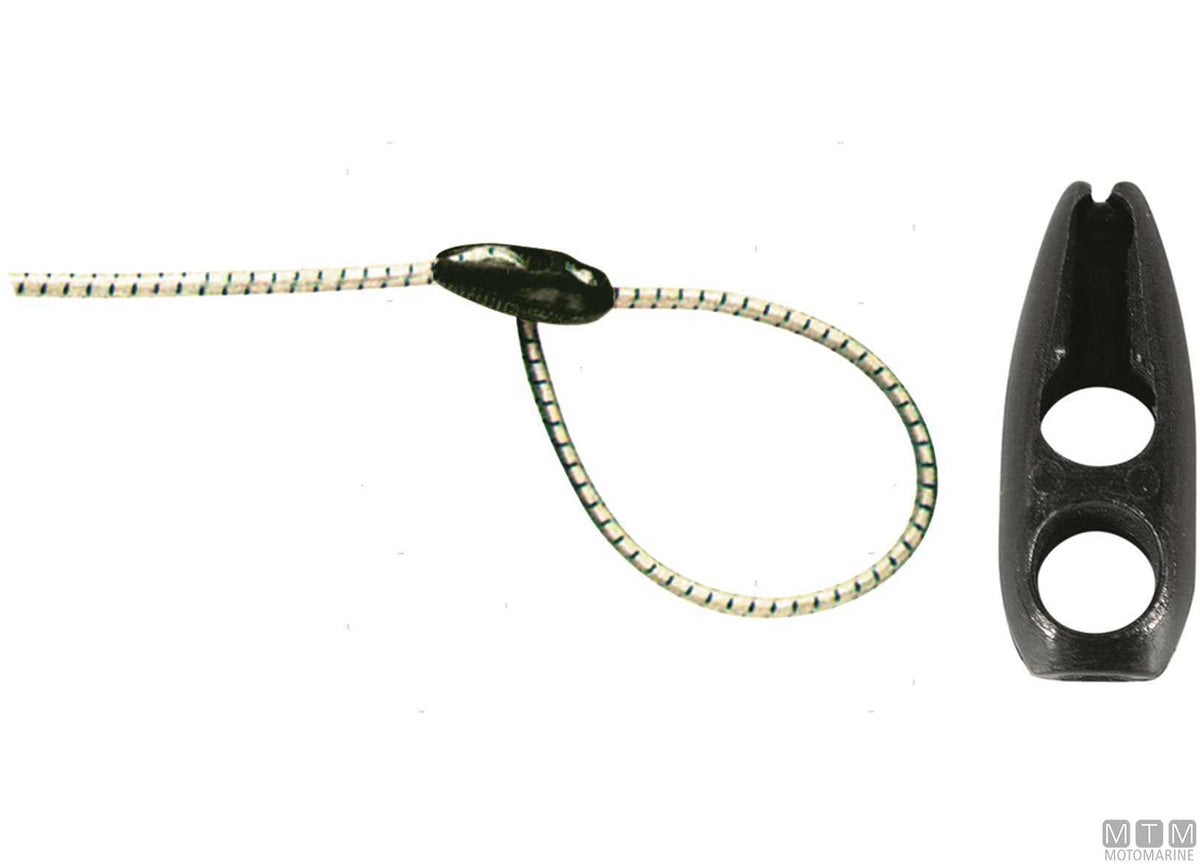 Self-locking nylon hook for elastic cord Ø5/6 mm, black - original photo Motomarine Srl
