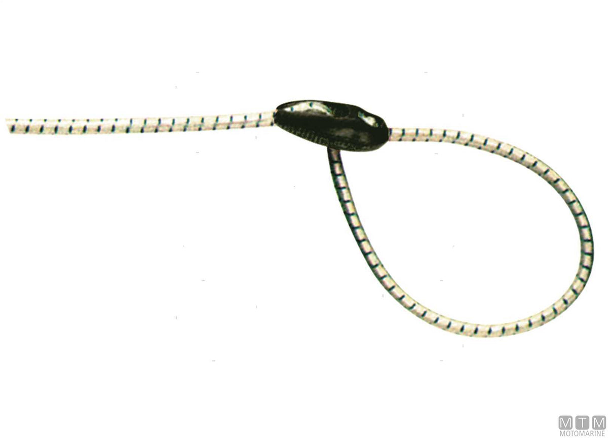 Self-locking nylon hook for elastic cord Ø5/6 mm, black - original photo Motomarine Srl