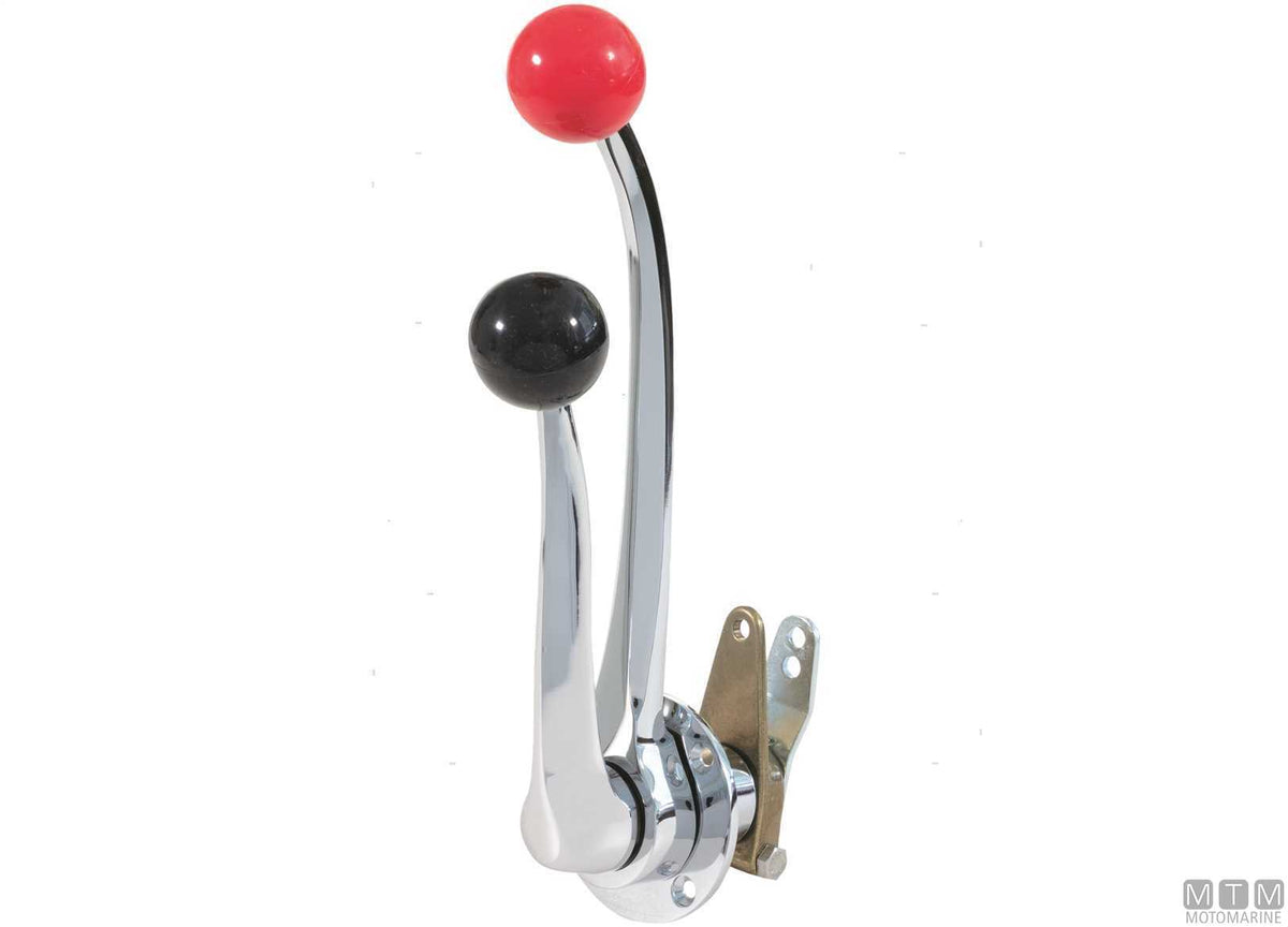 Twin-lever single-action control chrome side mount - original photo Motomarine Srl
