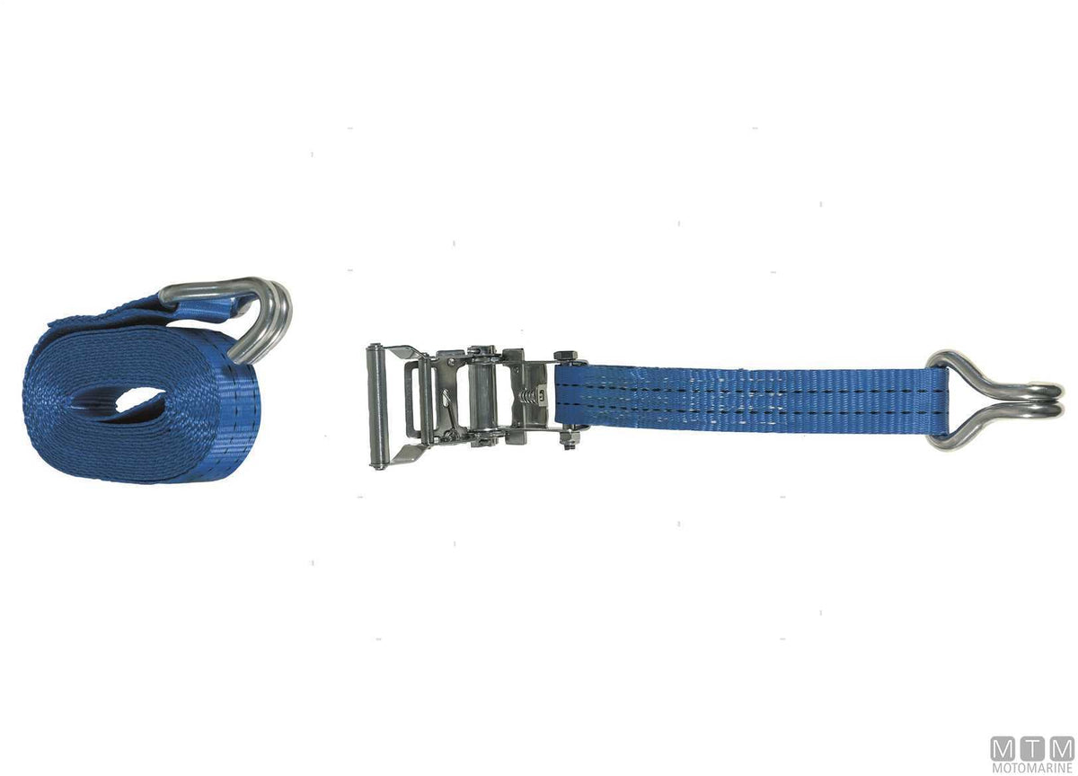 Ratchet tensioning strap with hook stainless steel 35 mm 6 m - original photo Motomarine Srl