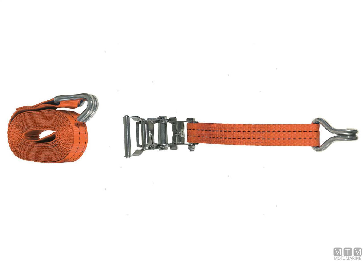 Ratchet tensioning strap with hook 25 mm 6 m - original photo Motomarine Srl