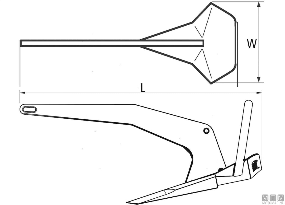 Rocna anchor 4 kg, hot-dip galvanized steel - original photo Motomarine Srl