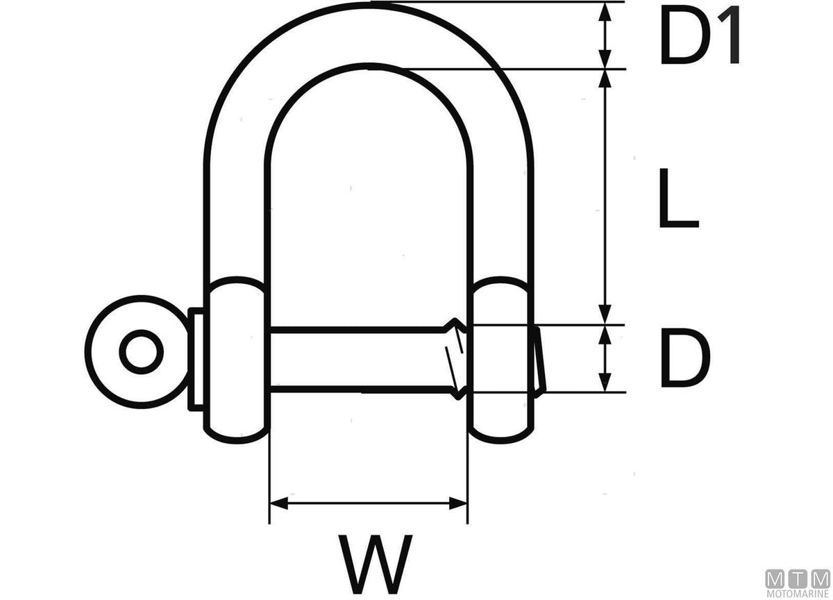 Straight shackle HD Ø6 mm hot-dip galvanized steel - original photo Motomarine Srl
