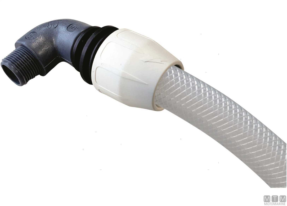 BD Fast 90° Compact fitting 1/2"x13 reinforced polypropylene - original photo Motomarine Srl