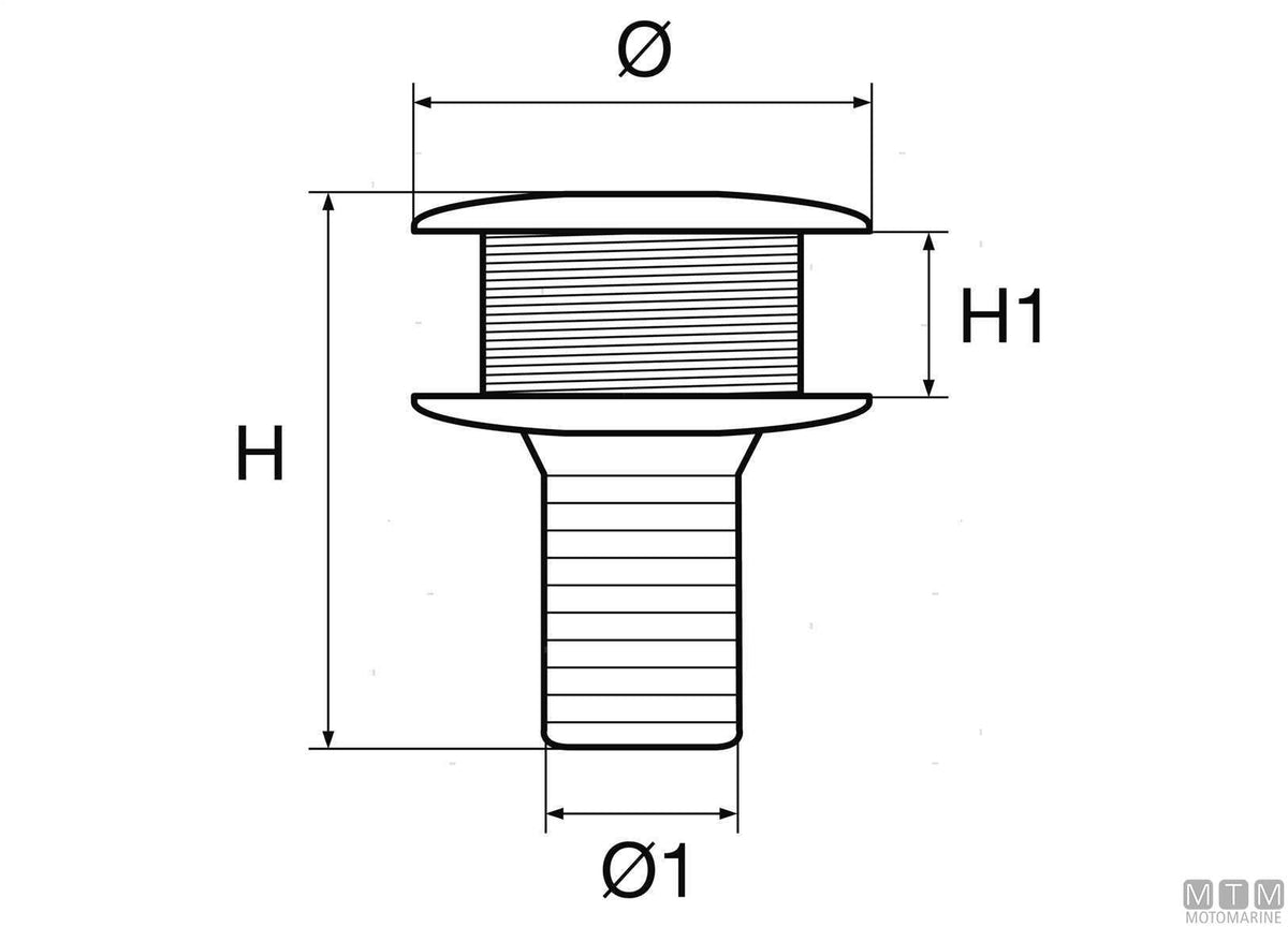 Sea discharge Ø45 mm stainless steel 316 - original photo Motomarine Srl