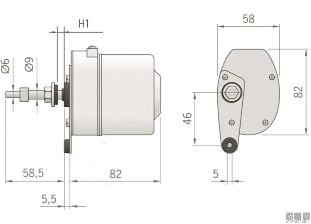 Telescopic arm Roca 280/360 mm burnished stainless steel - original photo Motomarine Srl