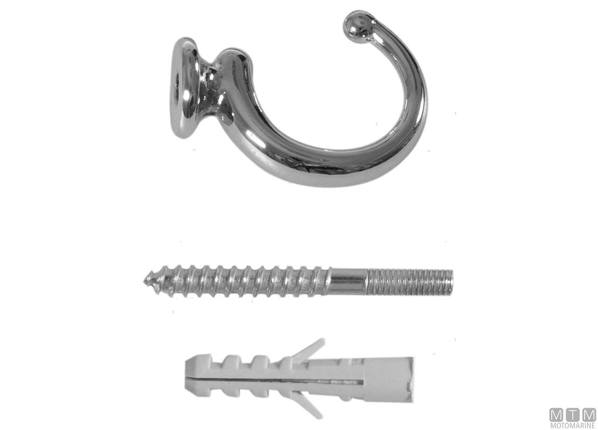 Cup hook L25 mm chrome-plated brass - original photo Motomarine Srl