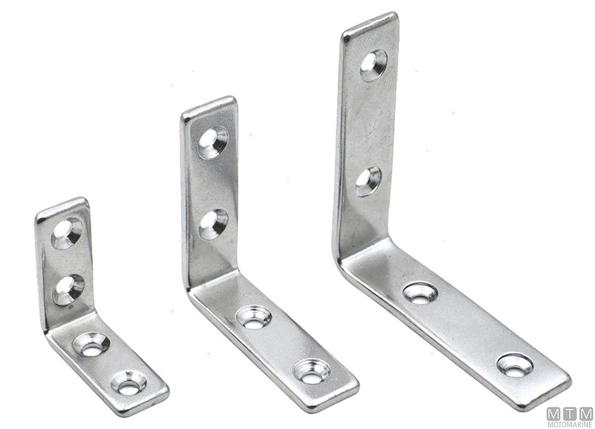 Corner bracket 31x31 mm, width 12 mm, stainless steel 316 - original photo Motomarine Srl