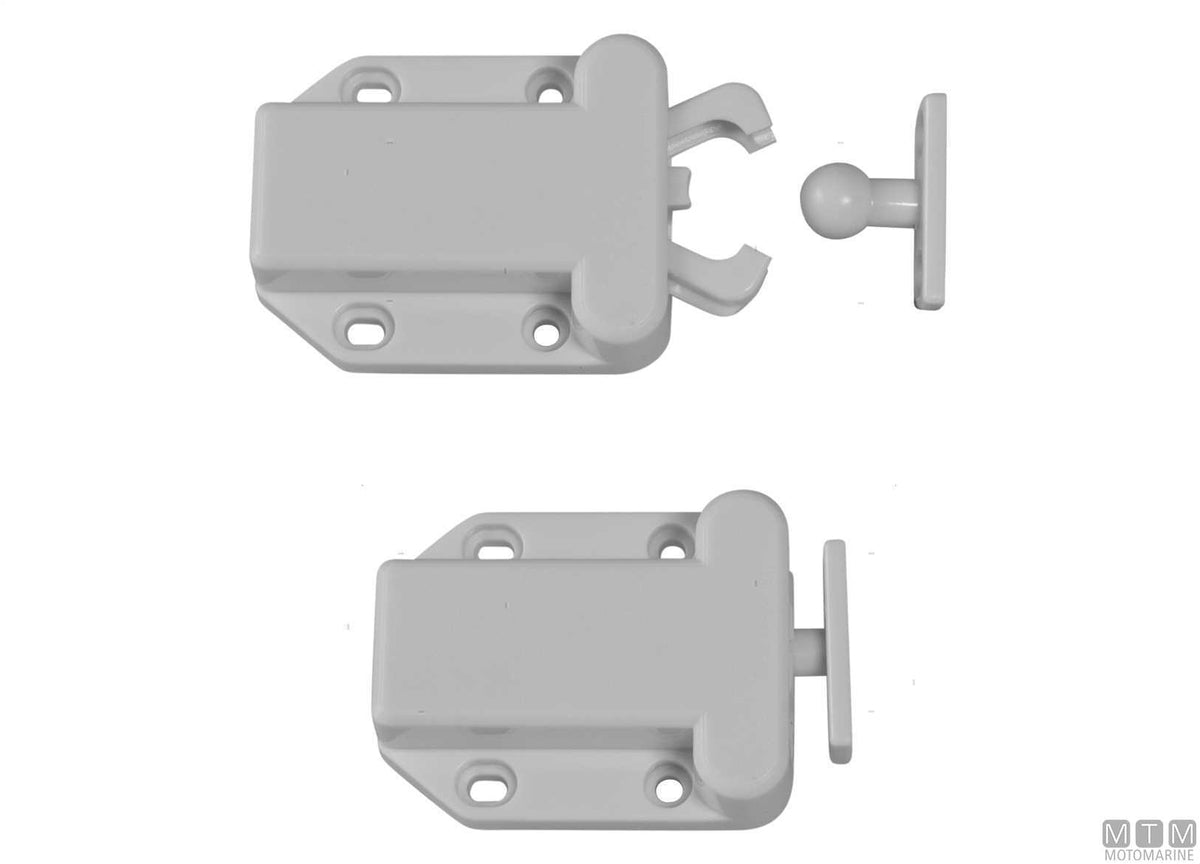 Crab push catch for hatches and drawers white plastic - original photo Motomarine Srl