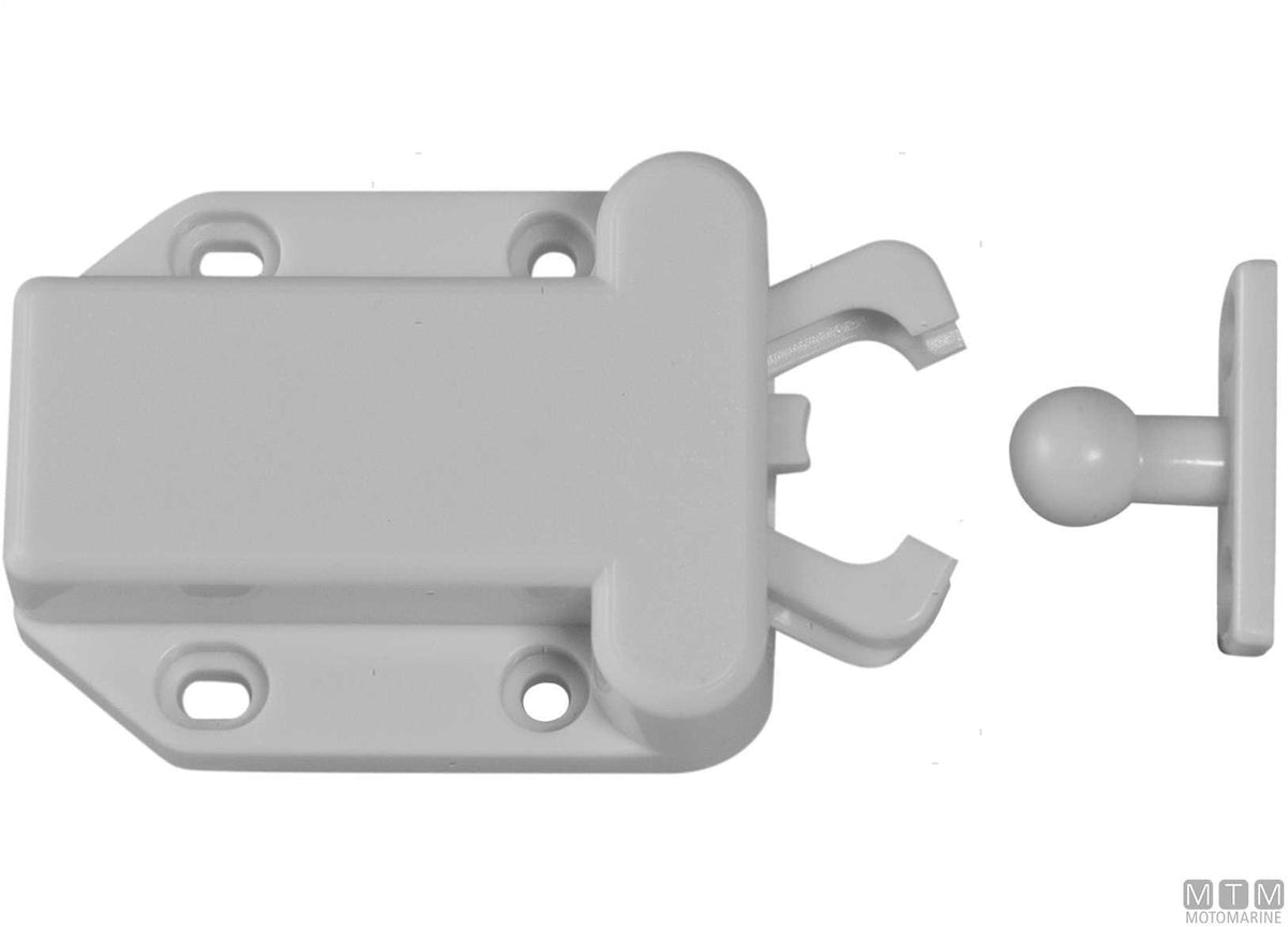 Crab push catch for hatches and drawers white plastic - original photo Motomarine Srl