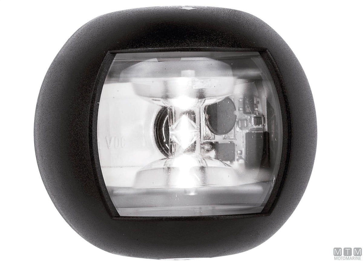 LED navigation sidelight, green, half-dome, black, 70x63 mm - original photo Motomarine Srl