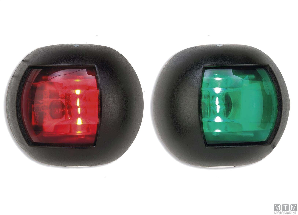LED stern navigation light 135°, half-dome, black, 70x63 mm - original photo Motomarine Srl