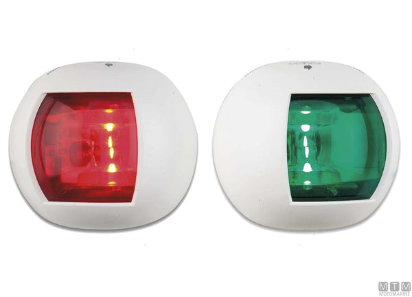 Feu de navigation LED latéral rouge demi-sphère blanc 70x63 mm