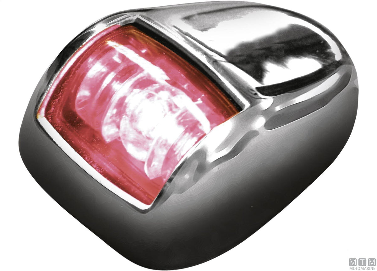 Red LED side navigation light Orionis RINA stainless steel - original photo Motomarine Srl