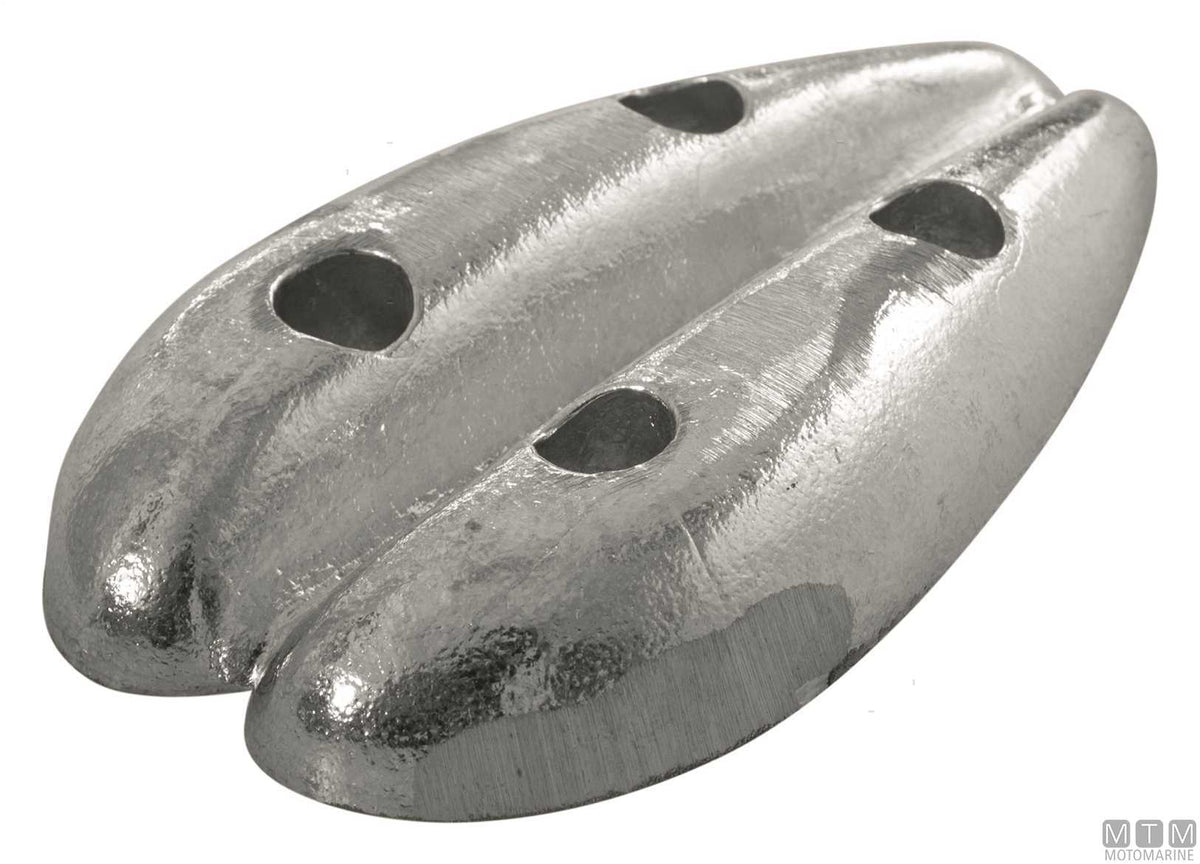 Double oval plate anode OVIN L115 mm zinc - original photo Motomarine Srl