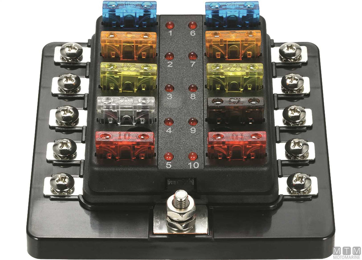 Fuse box UNIVAL 10-position - original photo Motomarine Srl