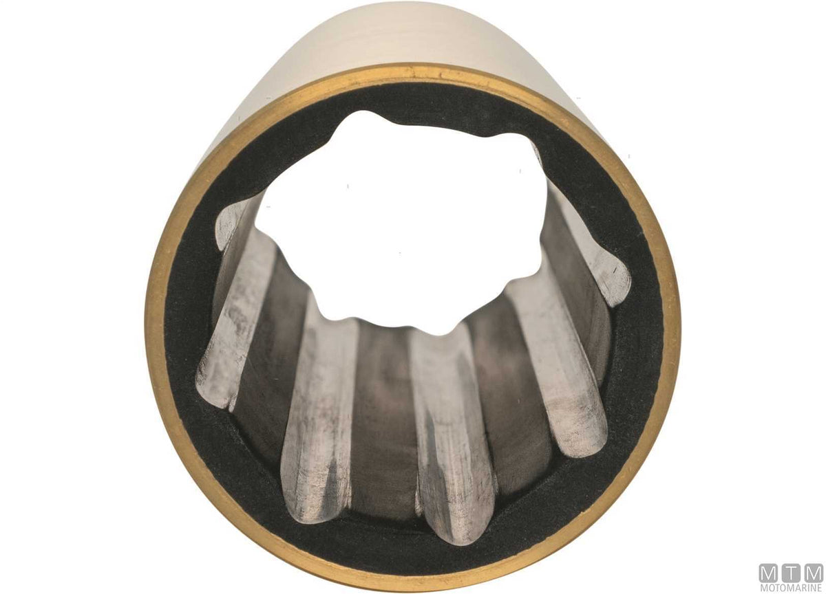 Brass hydrolube bearing for Ø1"1/4 shaft, ext. Ø1"3/4, L127 mm - original photo Motomarine Srl