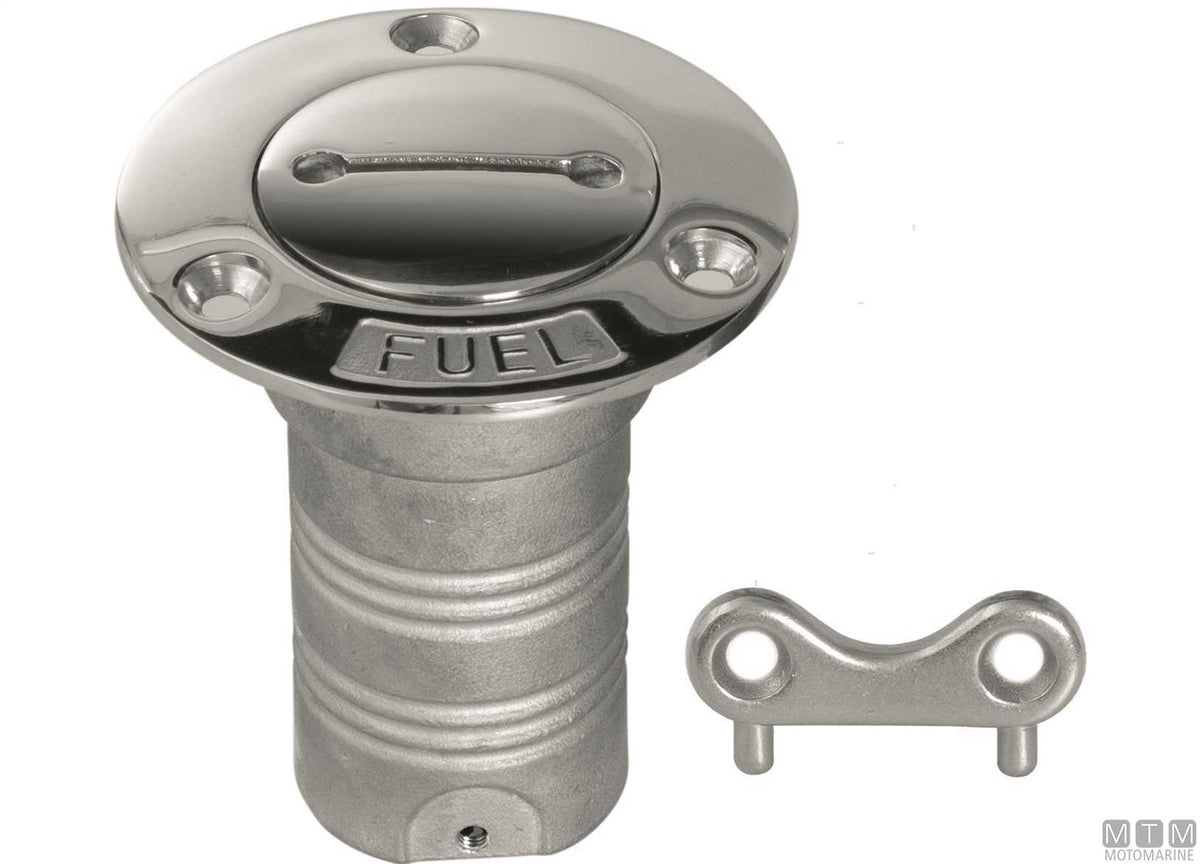 Flush water deck fill Ø38 mm stainless steel with key - original photo Motomarine Srl