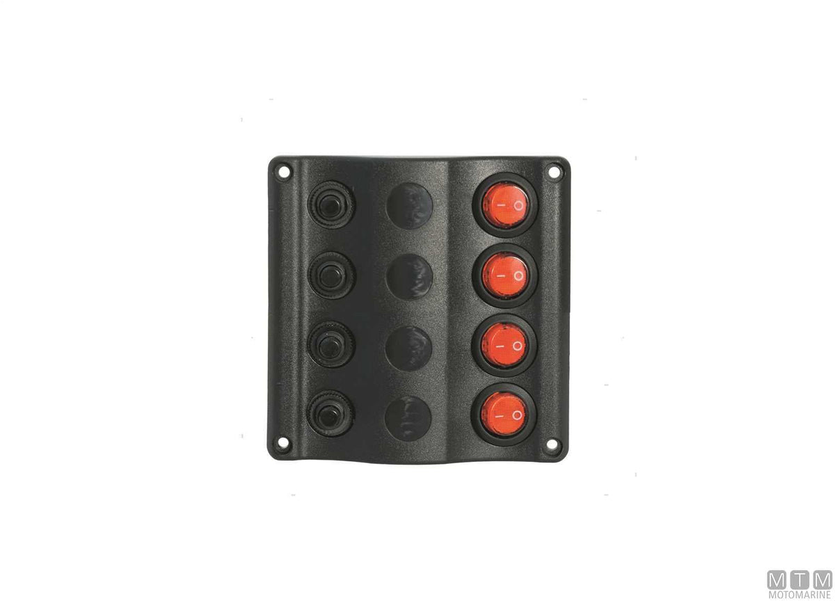 Panel with push-button switches, 4 positions, 110x100 mm - original photo Motomarine Srl