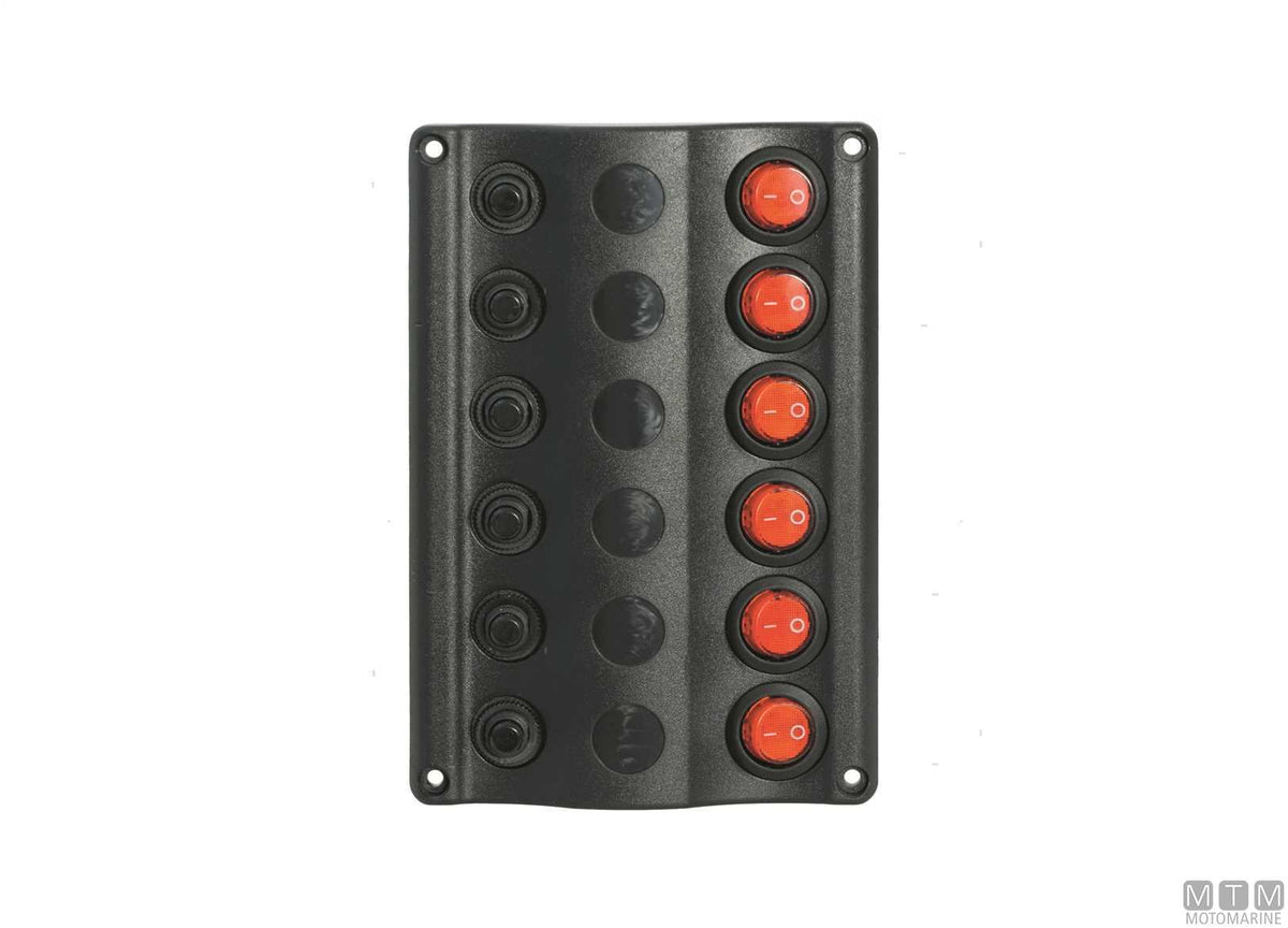 Panel with push-button switches, 6 positions, 160x100 mm - original photo Motomarine Srl