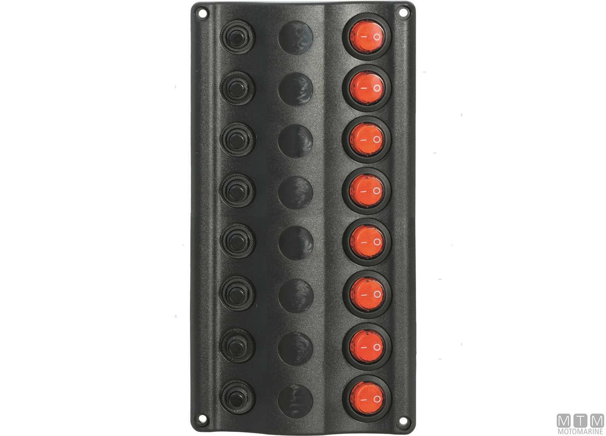Panel with push-button switches, 8 positions, 210x100 mm - original photo Motomarine Srl