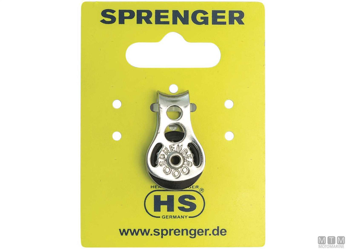 HS single flush-mount block, ball-bearing sheave Ø19 mm - original photo Motomarine Srl