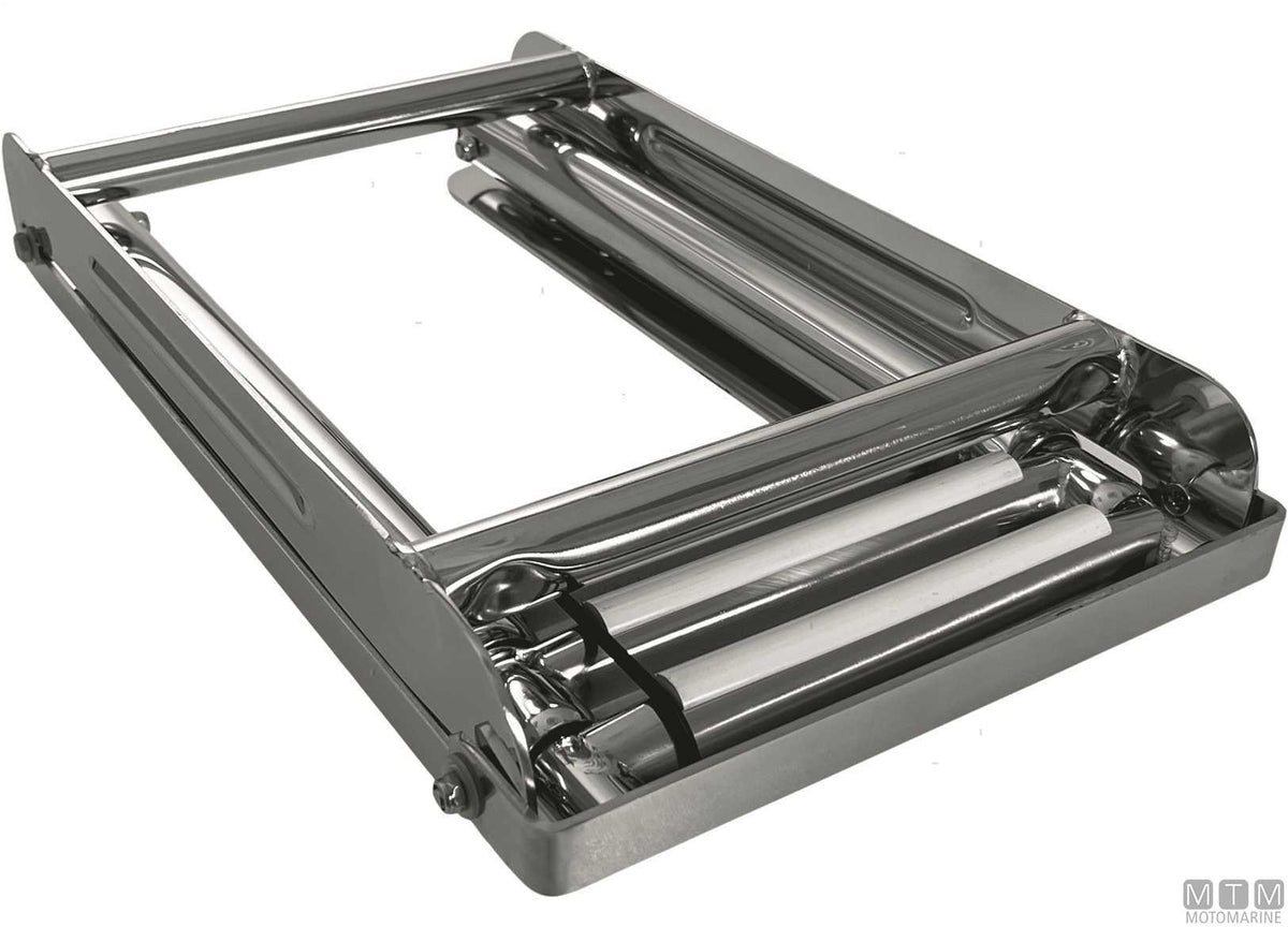 Narrow telescopic ladder, 4 steps, AISI 316 stainless steel - original photo Motomarine Srl