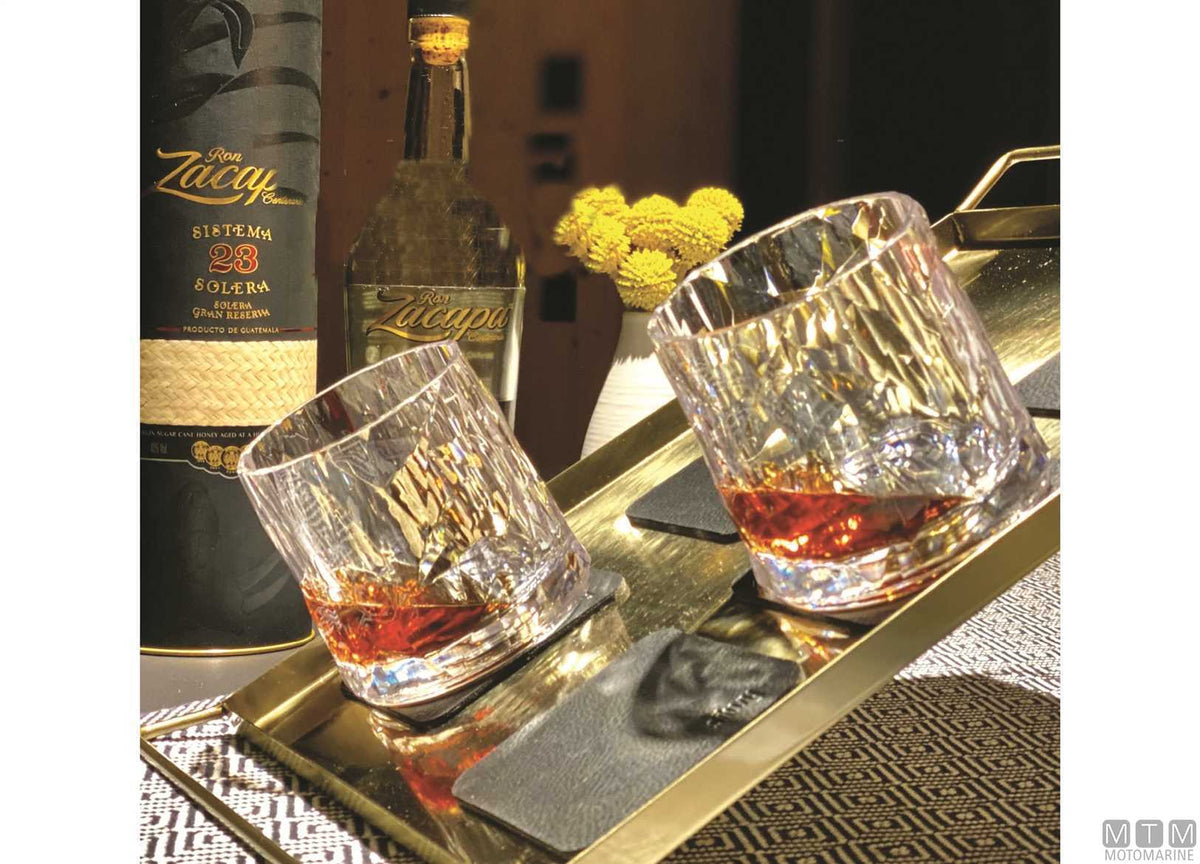 Silwy pair of magnetic plastic whisky glasses - original photo Motomarine Srl