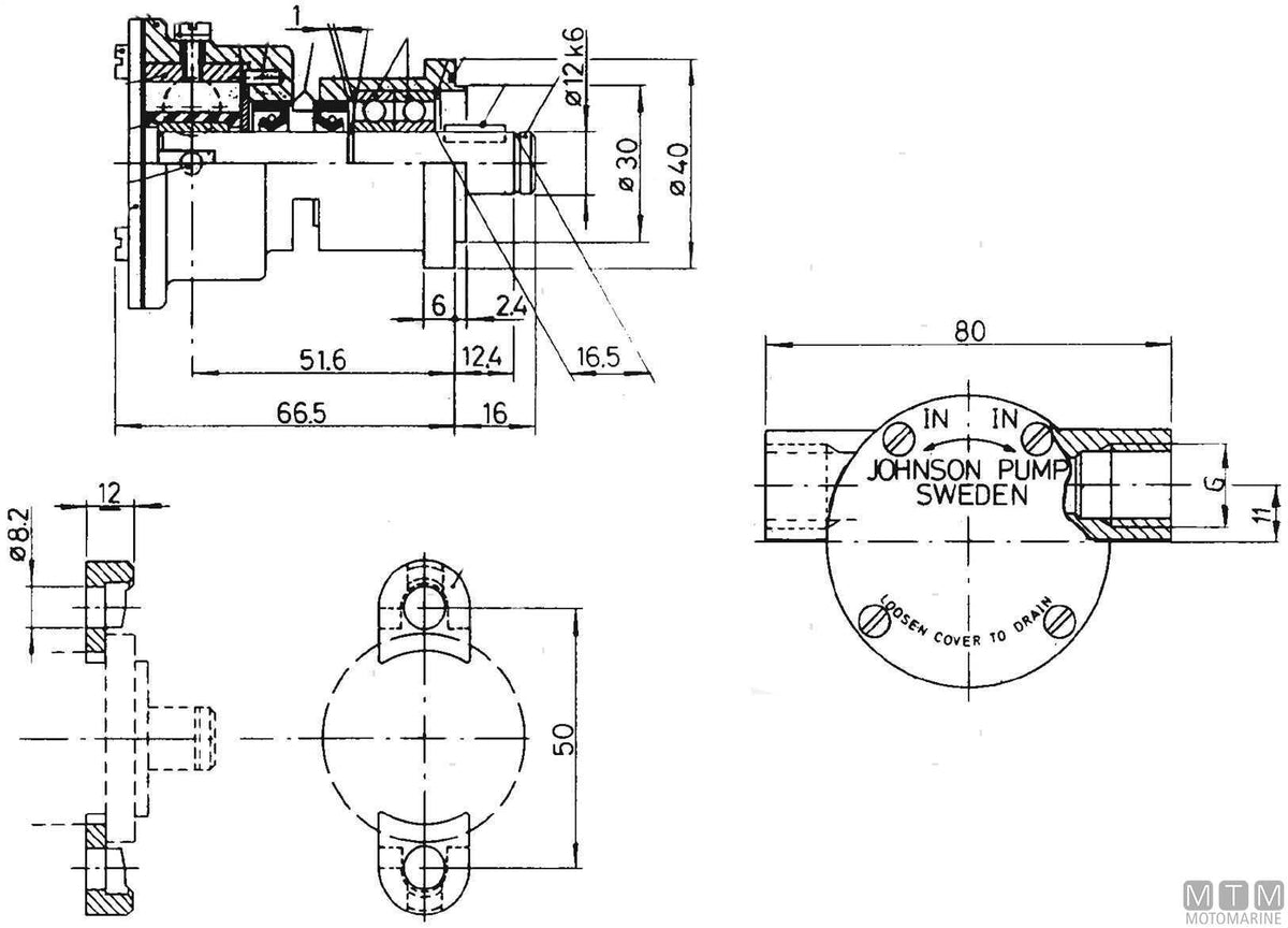 Johnson F35B-9 cooling pump - original photo Motomarine Srl