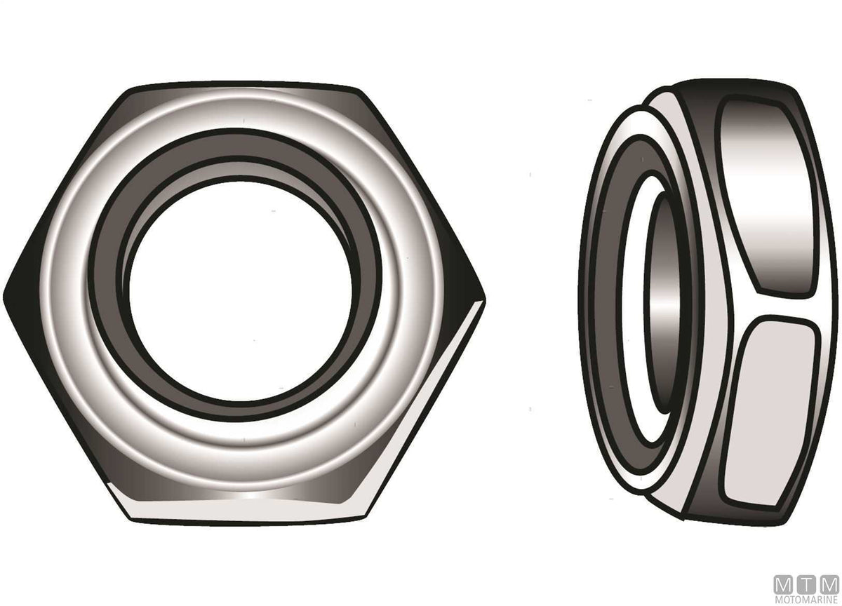 DIN985 self-locking nuts, stainless steel A4, M8, 10 pcs - original photo Motomarine Srl