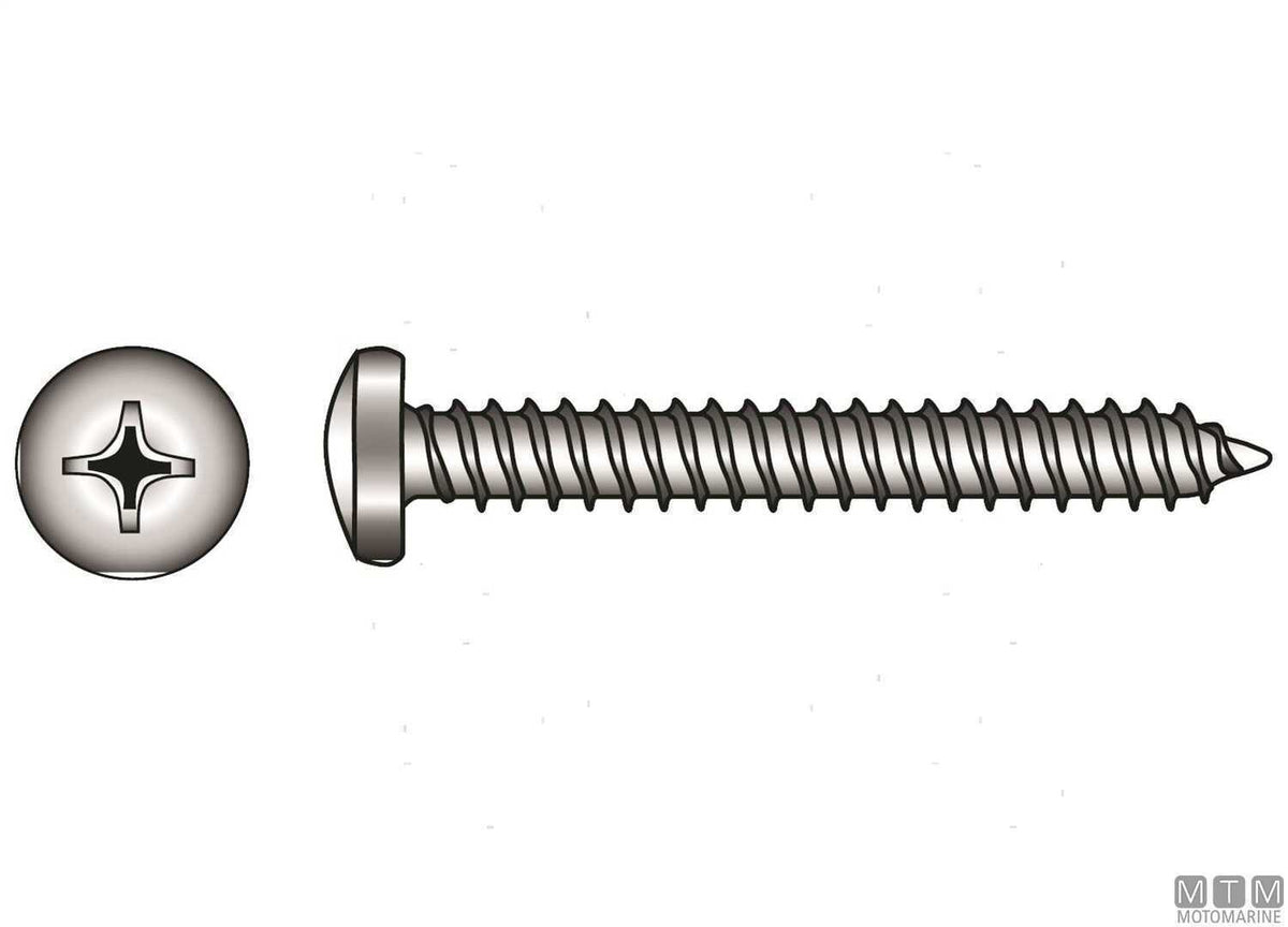 Self-tapping screws pan head DIN7981 stainless steel A4 Ø4.8x60 mm - 8 pcs - original photo Motomarine Srl