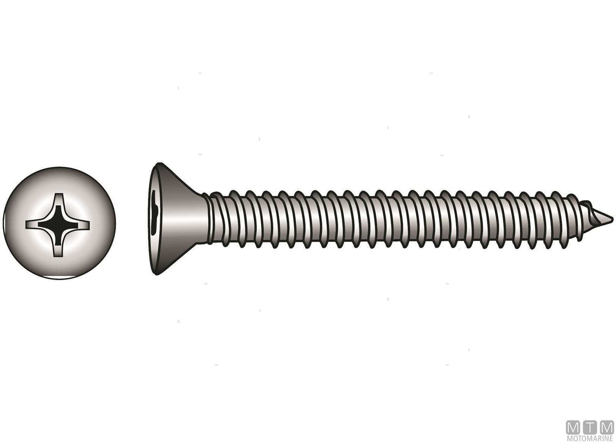 Self-tapping screws countersunk head DIN7982 stainless steel A4 Ø2.9x9.5 mm - 20 pcs - original photo Motomarine Srl