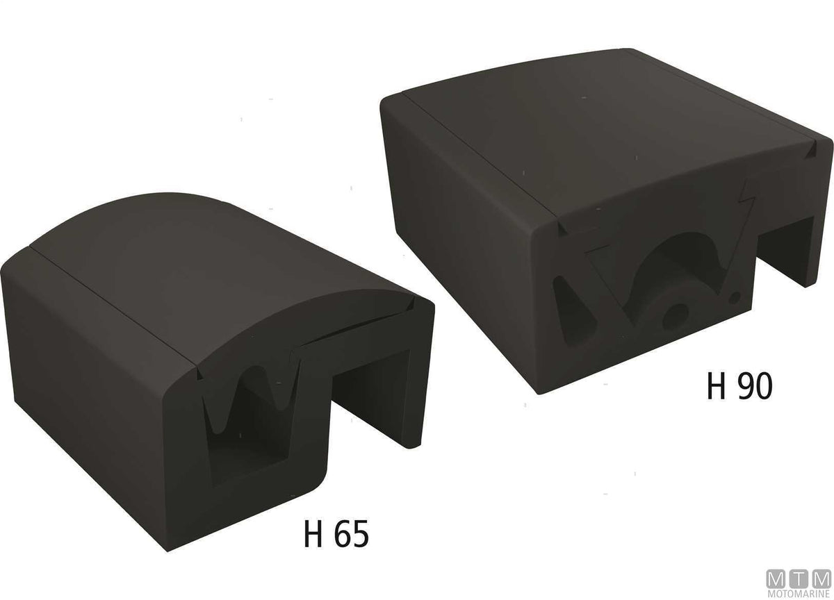 QBE rubbing strake fender profile black H90 mm L12 m - original photo Motomarine Srl