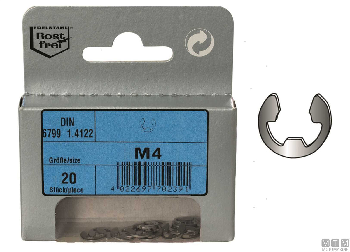 Seeger washers DIN6799 Ø3.2 mm, 20 pcs - original photo Motomarine Srl