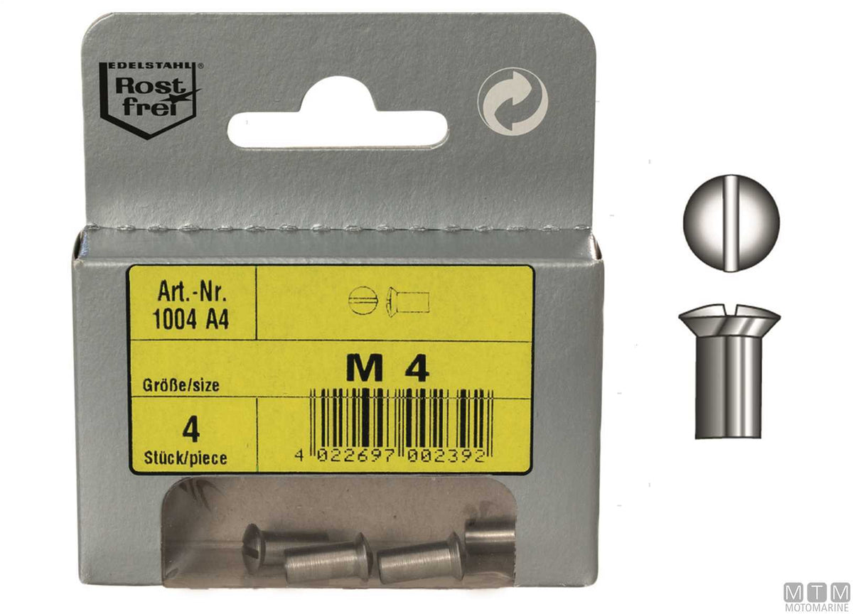 Coupling nuts stainless steel A4 M4 4 pcs - original photo Motomarine Srl