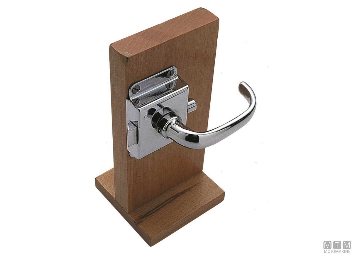 Lock with flat strike and latch 4061, chrome-plated brass - original photo Motomarine Srl