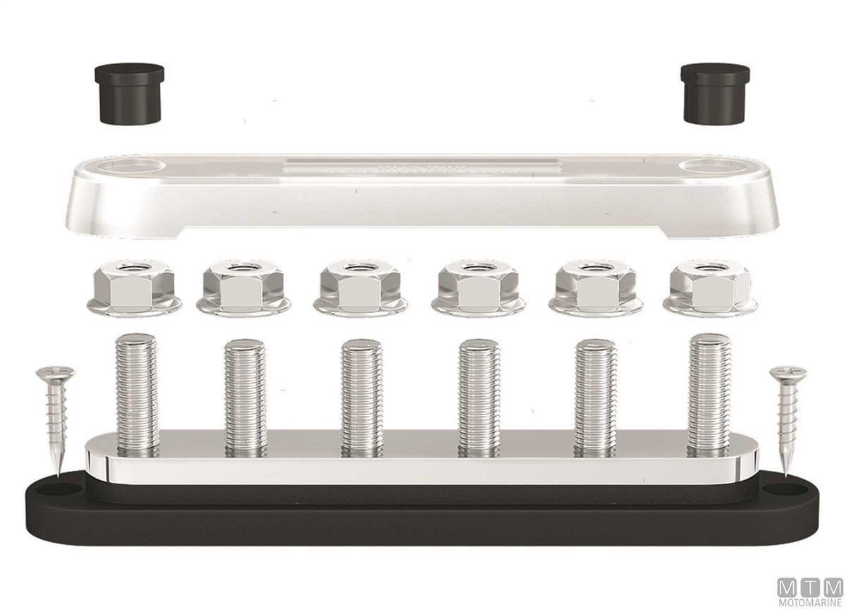 Connection bus bar 300 A black 6xM10 - original photo Motomarine Srl