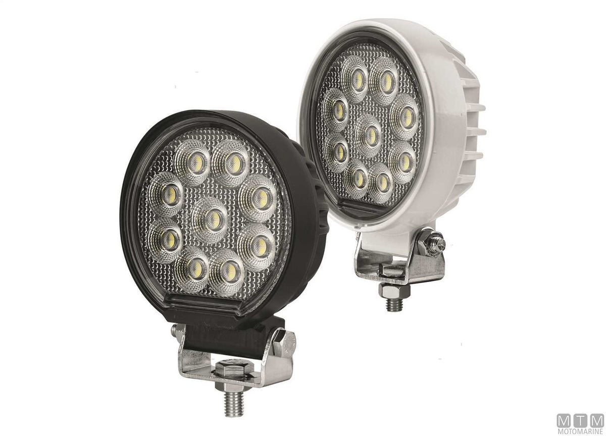 LED deck spotlight black Ø116 mm - original photo Motomarine Srl