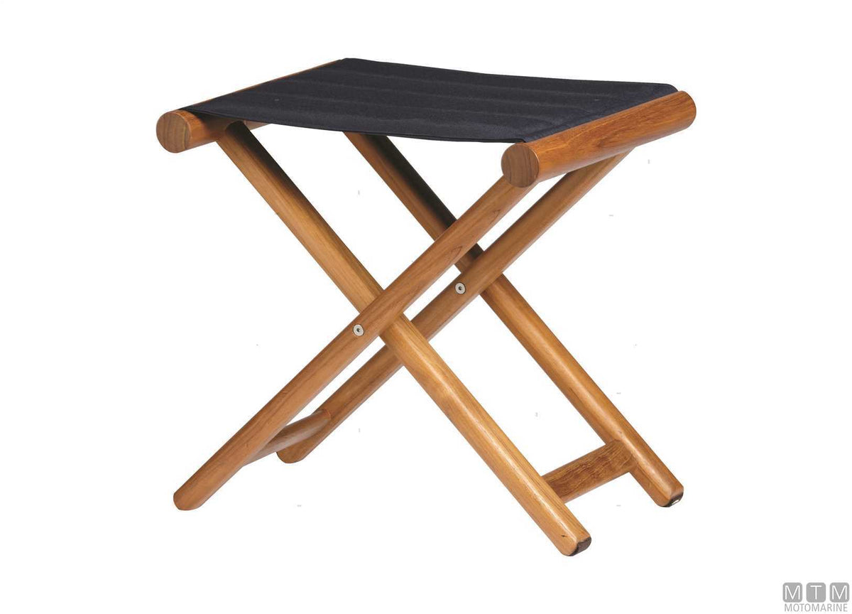 MB teak stool without fabric - original photo Motomarine Srl