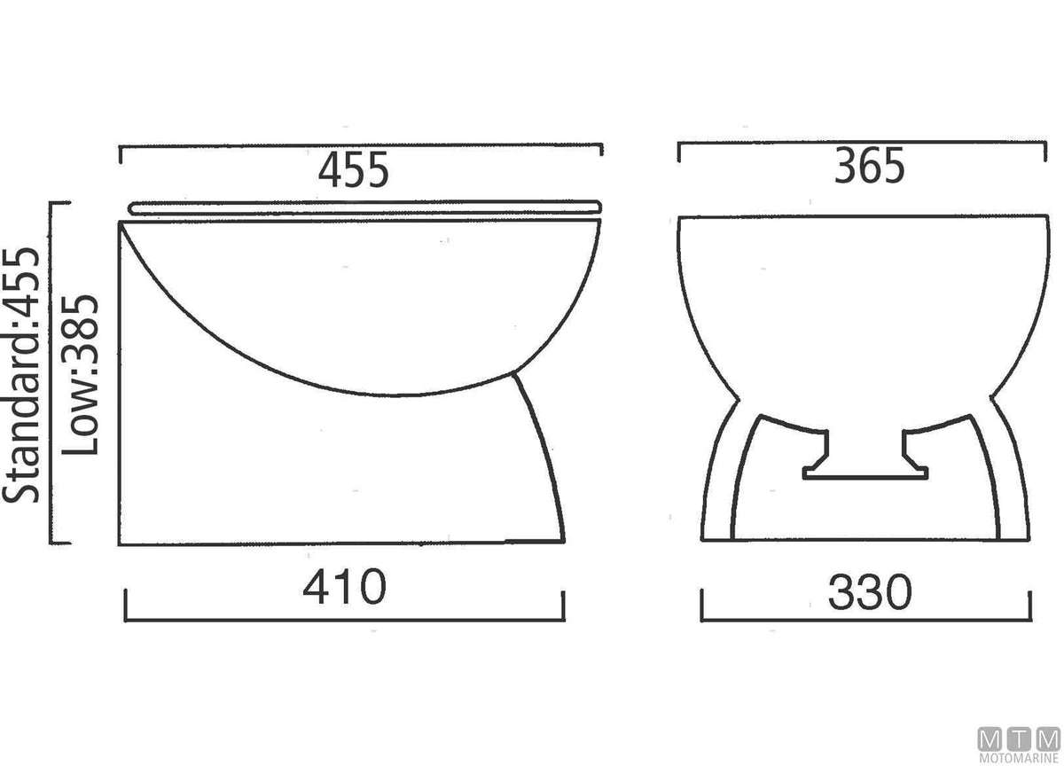 Ocean Luxury Silent Standard electric toilet 24V - original photo Motomarine Srl