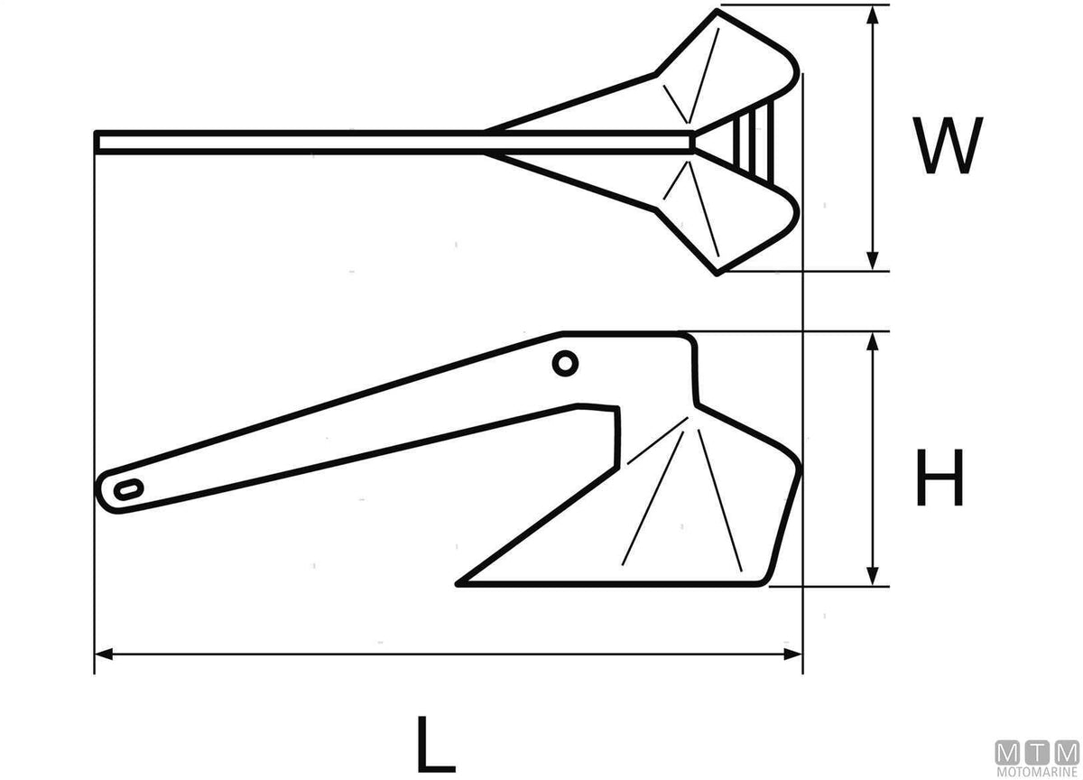 Delta anchor 32 kg hot-dip galvanized steel - original photo Motomarine Srl