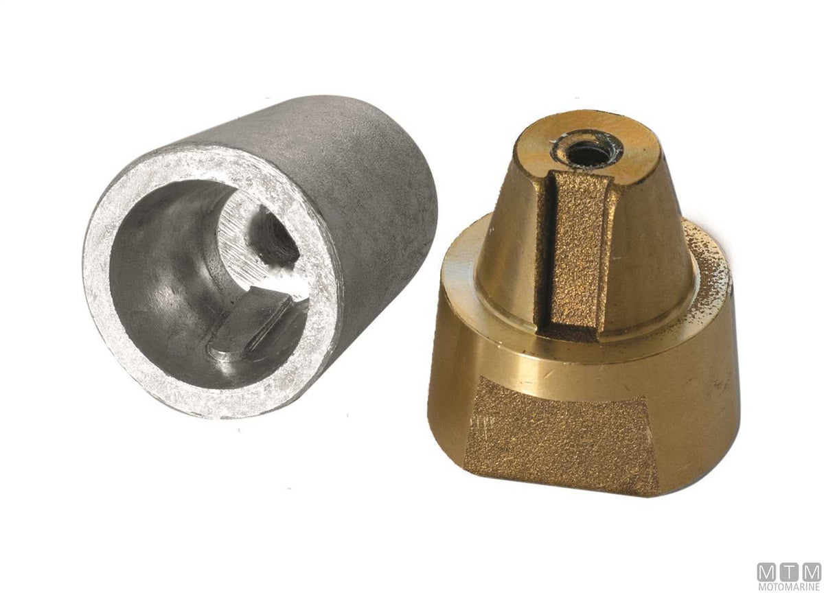 Shaft nose cone Ø25 mm with conical anode - original photo Motomarine Srl