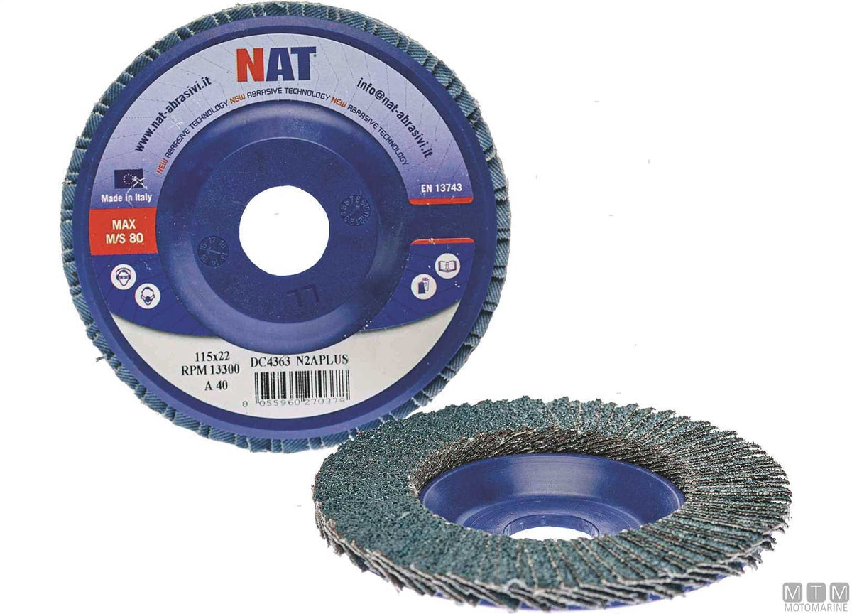Flap abrasive disc N2Z Plus P40 115 mm - original photo Motomarine Srl