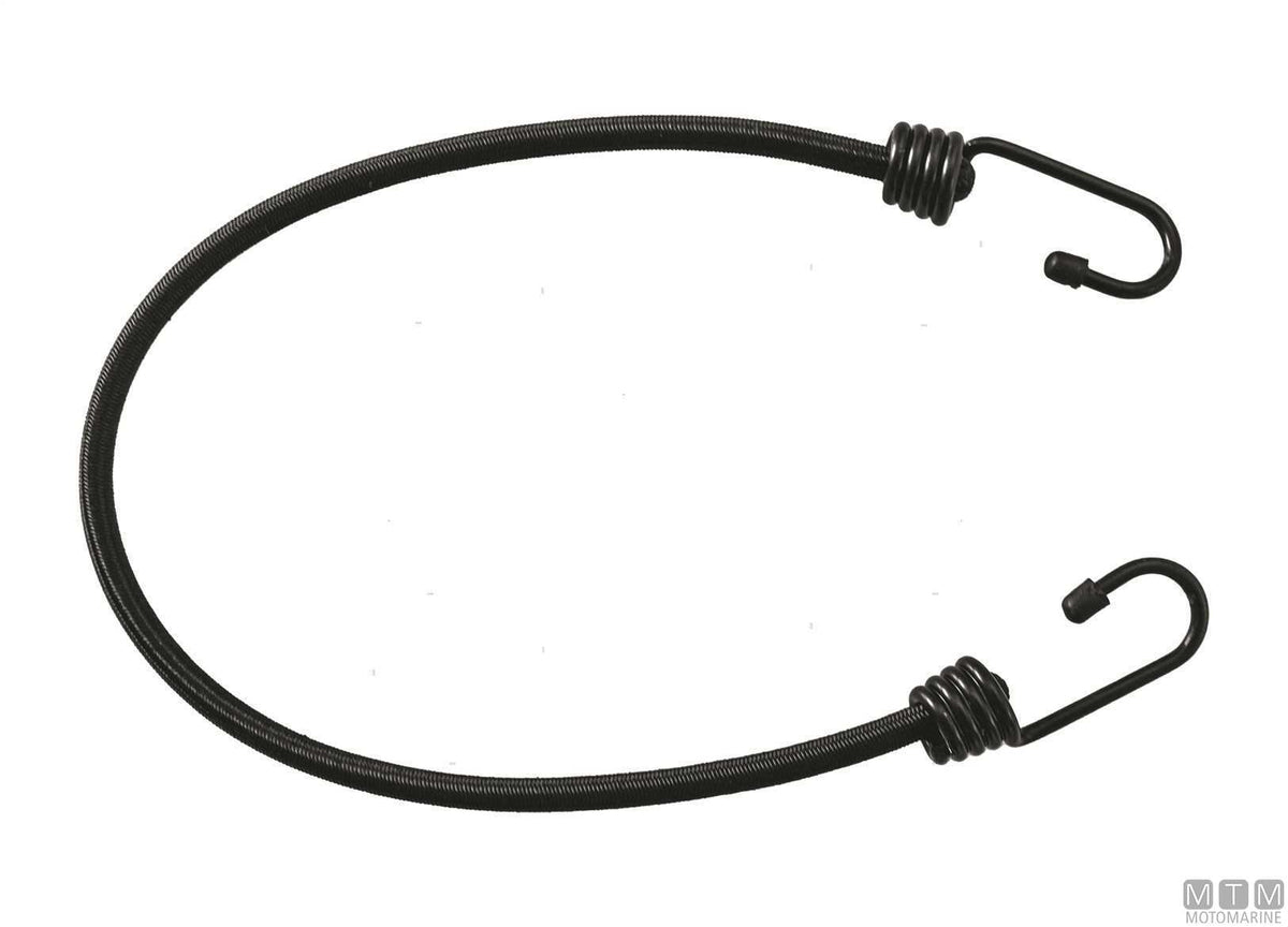 Elastic strap with 2 black stainless steel hooks and rubber Ø6 mm 30 cm - original photo Motomarine Srl