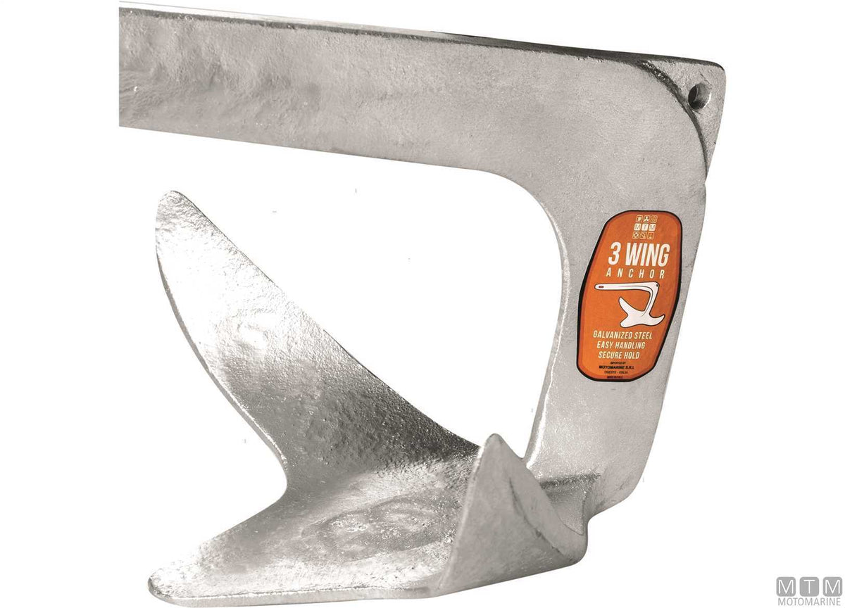 3-wing anchor 2 kg hot-dip galvanized steel - original photo Motomarine Srl