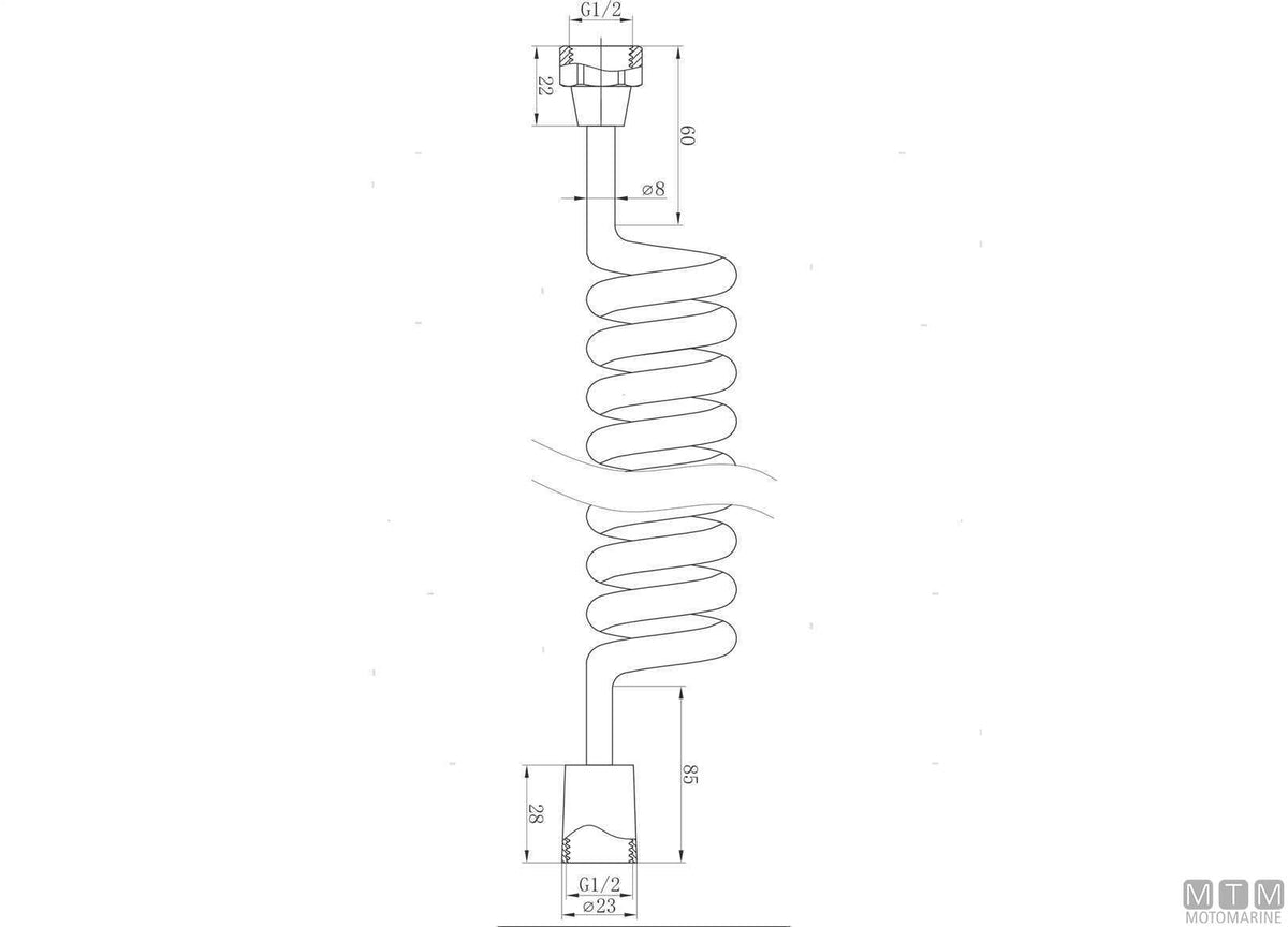Extendable shower hose 1-3 m - original photo Motomarine Srl